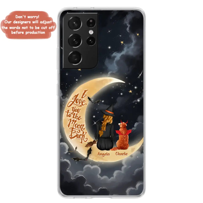 Custom Personalized Witch Dog Phone Case - Gift Idea To Dog Mom/ Dog Lover - I Love You To The Moon And Back - Case For Xiaomi/ Oppo/ Huawei