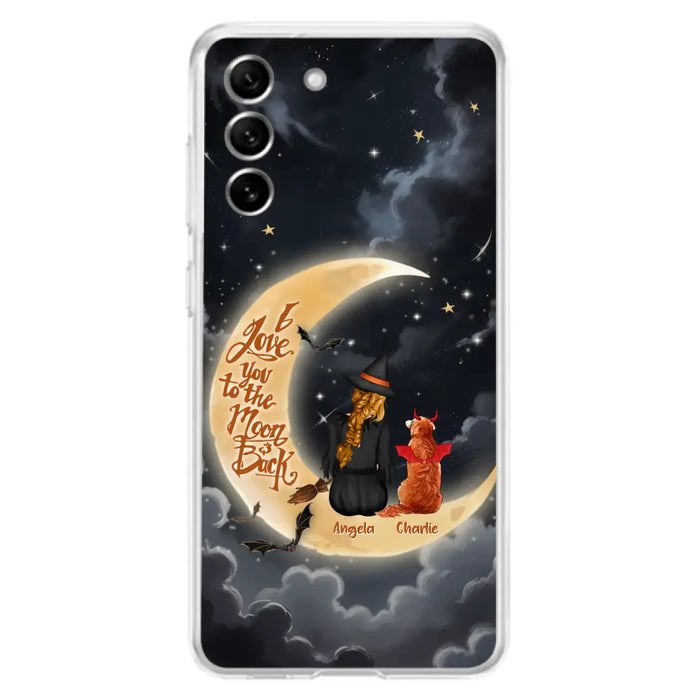 Custom Personalized Witch Dog Phone Case - Gift Idea To Dog Mom/ Dog Lover - I Love You To The Moon And Back - Case For Xiaomi/ Oppo/ Huawei