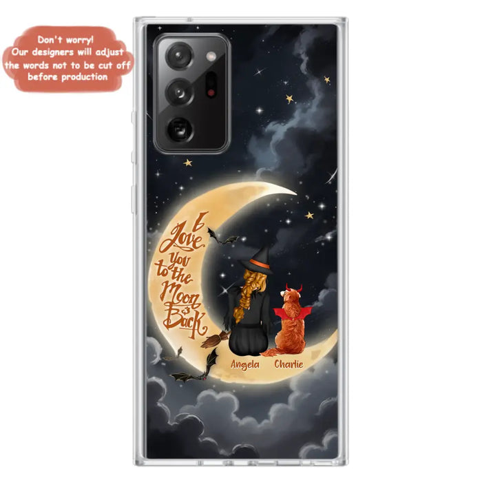 Custom Personalized Witch Dog Phone Case - Gift Idea To Dog Mom/ Dog Lover - I Love You To The Moon And Back - Case For Xiaomi/ Oppo/ Huawei