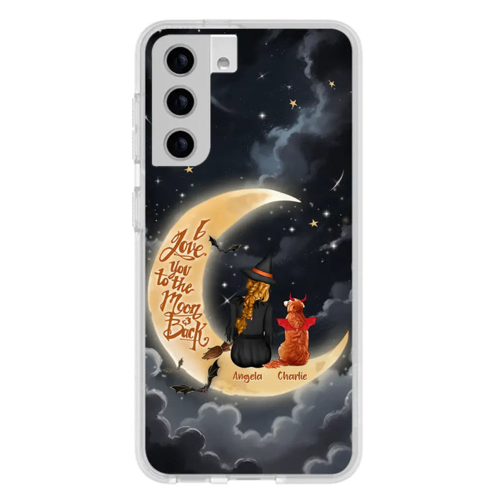 Custom Personalized Witch Dog Phone Case - Gift Idea To Dog Mom/ Dog Lover - I Love You To The Moon And Back - Case For Xiaomi/ Oppo/ Huawei