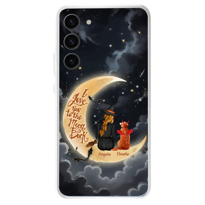 Custom Personalized Witch Dog Phone Case - Gift Idea To Dog Mom/ Dog Lover - I Love You To The Moon And Back - Case For Xiaomi/ Oppo/ Huawei