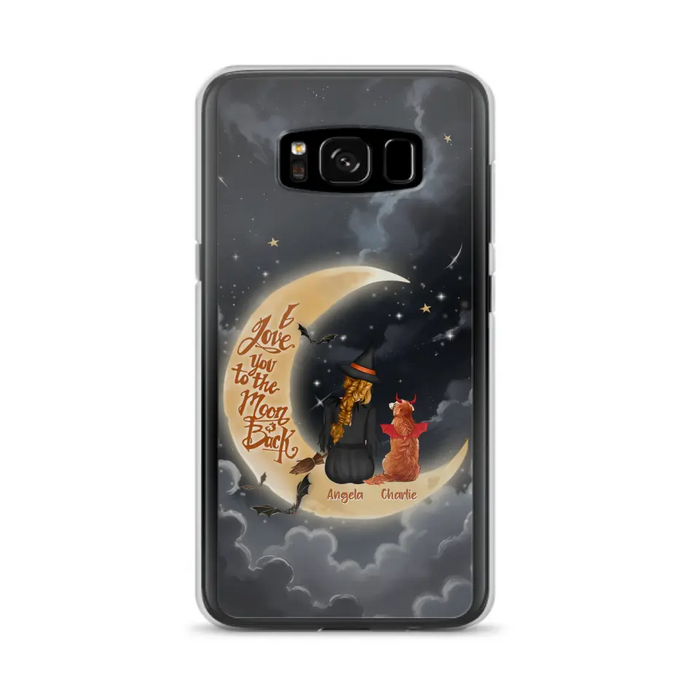 Custom Personalized Witch Dog Phone Case - Gift Idea To Dog Mom/ Dog Lover - I Love You To The Moon And Back - Case For Xiaomi/ Oppo/ Huawei