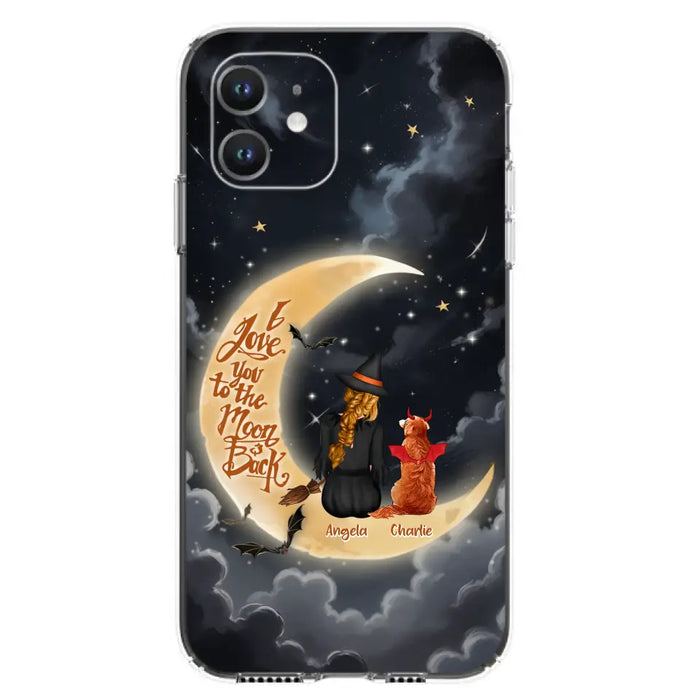 Custom Personalized Witch Dog Phone Case - Gift Idea To Dog Mom/ Dog Lover - I Love You To The Moon And Back - Case For Xiaomi/ Oppo/ Huawei