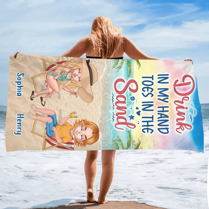 Custom Personalized Couple Beach Towel - Gift Idea For Couple/ Friends - I Love You To The Beach And Back