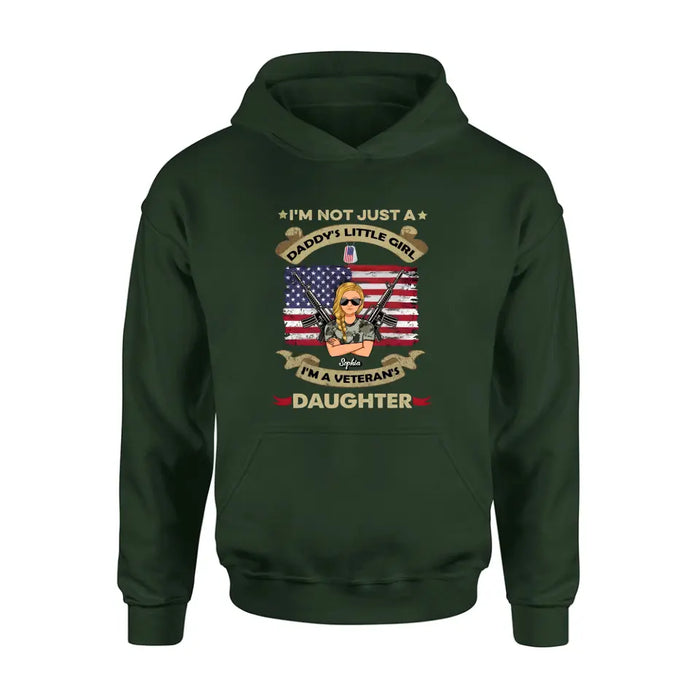 Custom Personalized Veteran's Daughter T-Shirt/ Long Sleeve/ Sweatshirt/ Hoodie - Gift Idea For Veteran - I'm Not Just A Daddy's Little Girl I'm A Veteran's Daughter