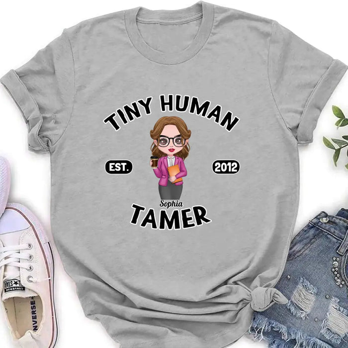 Custom Personalized Tiny Human Tamer Shirt/ Hoodie - Gift Idea To Friends/ Daughter/ Mom