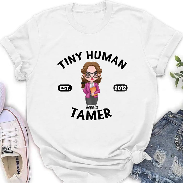 Custom Personalized Tiny Human Tamer Shirt/ Hoodie - Gift Idea To Friends/ Daughter/ Mom