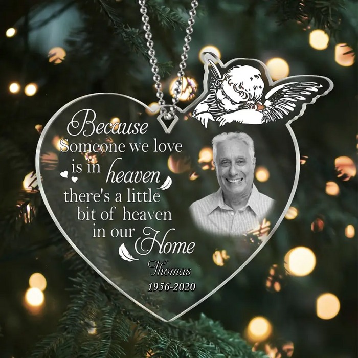 Custom Personalized Memorial Photo Acrylic Ornament - Memorial Gift Idea For Family - Your Wings Were Ready But My Heart Was Not