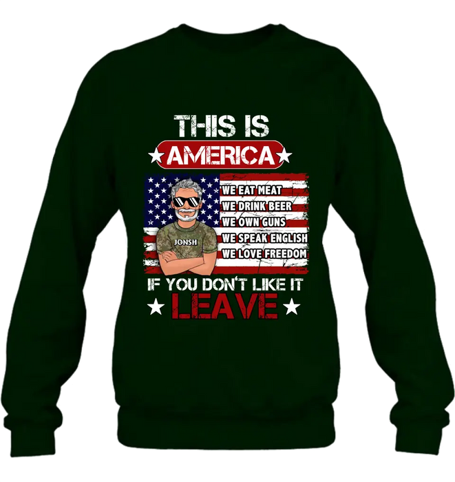 Custom Personalized Veteran T-Shirt/ Long Sleeve/ Sweatshirt/ Hoodie - Gift Idea For Veteran - This Is America