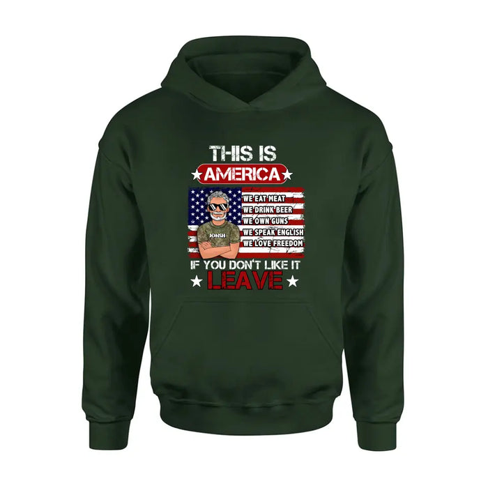 Custom Personalized Veteran T-Shirt/ Long Sleeve/ Sweatshirt/ Hoodie - Gift Idea For Veteran - This Is America