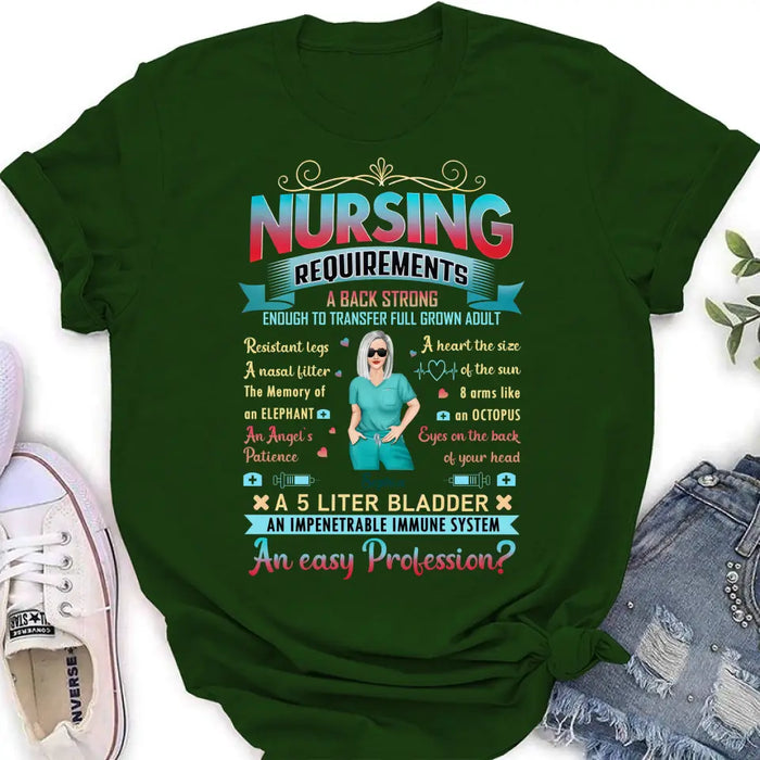 Custom Personalized Nurse T-shirt/ Long Sleeve/ Sweatshirt/ Hoodie - Nurse/ Birthday Gift Idea - Nursing Requirements