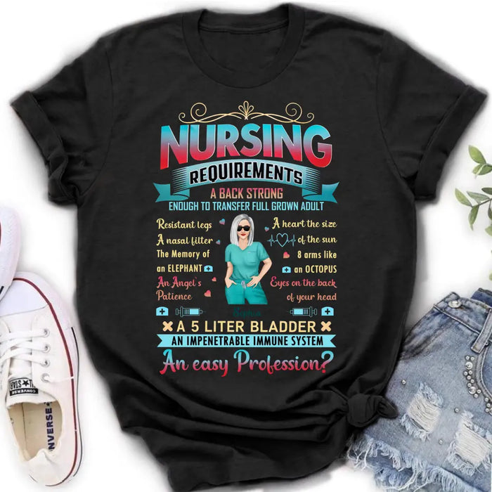 Custom Personalized Nurse T-shirt/ Long Sleeve/ Sweatshirt/ Hoodie - Nurse/ Birthday Gift Idea - Nursing Requirements