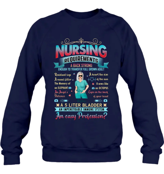 Custom Personalized Nurse T-shirt/ Long Sleeve/ Sweatshirt/ Hoodie - Nurse/ Birthday Gift Idea - Nursing Requirements