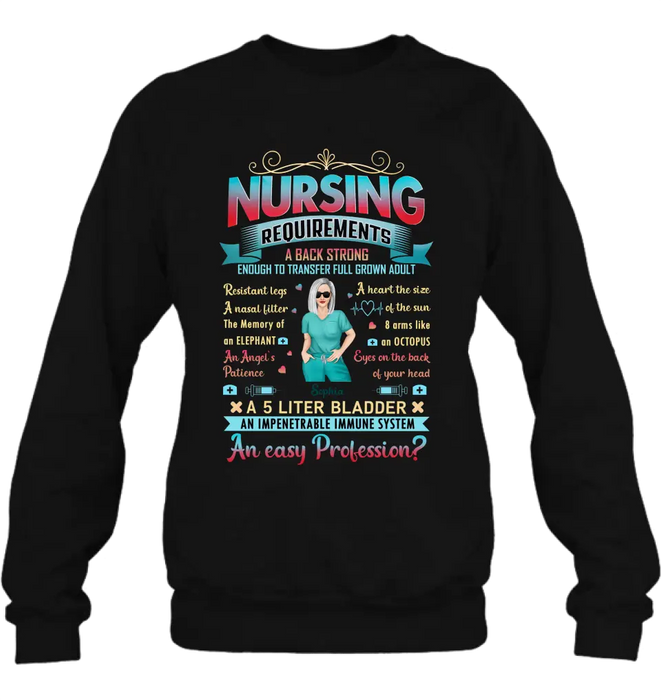 Custom Personalized Nurse T-shirt/ Long Sleeve/ Sweatshirt/ Hoodie - Nurse/ Birthday Gift Idea - Nursing Requirements