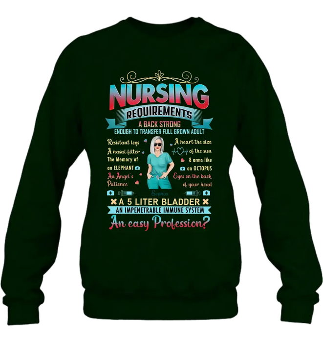 Custom Personalized Nurse T-shirt/ Long Sleeve/ Sweatshirt/ Hoodie - Nurse/ Birthday Gift Idea - Nursing Requirements