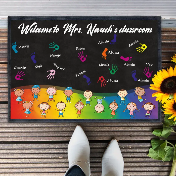 Custom Personalized Welcome To Classroom Doormat - Gift Idea For Teacher/ Classroom Decoration