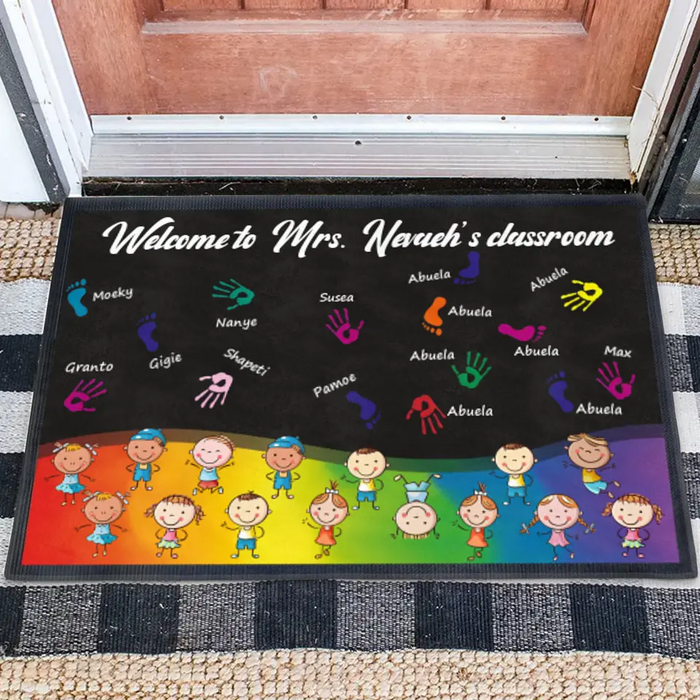 Custom Personalized Welcome To Classroom Doormat - Gift Idea For Teacher/ Classroom Decoration