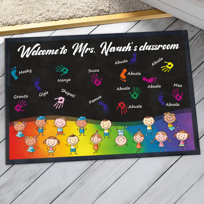 Custom Personalized Welcome To Classroom Doormat - Gift Idea For Teacher/ Classroom Decoration