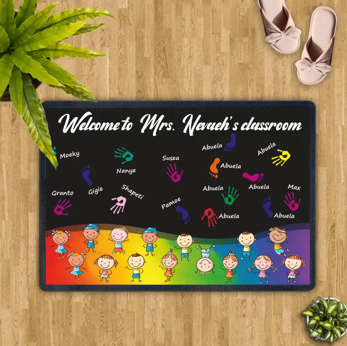 Custom Personalized Welcome To Classroom Doormat - Gift Idea For Teacher/ Classroom Decoration