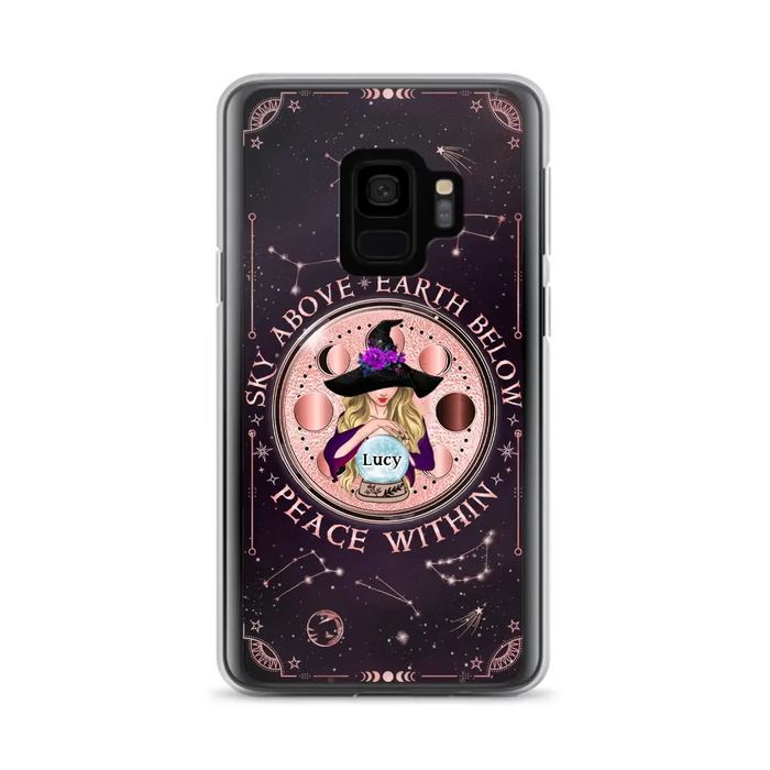 Custom Personalized Witch Phone Case - Gift Idea For Witch Lover - Sky Above Earth Below Peace Within - Case for iPhone/ Samsung