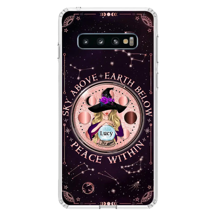 Custom Personalized Witch Phone Case - Gift Idea For Witch Lover - Sky Above Earth Below Peace Within - Case for iPhone/ Samsung