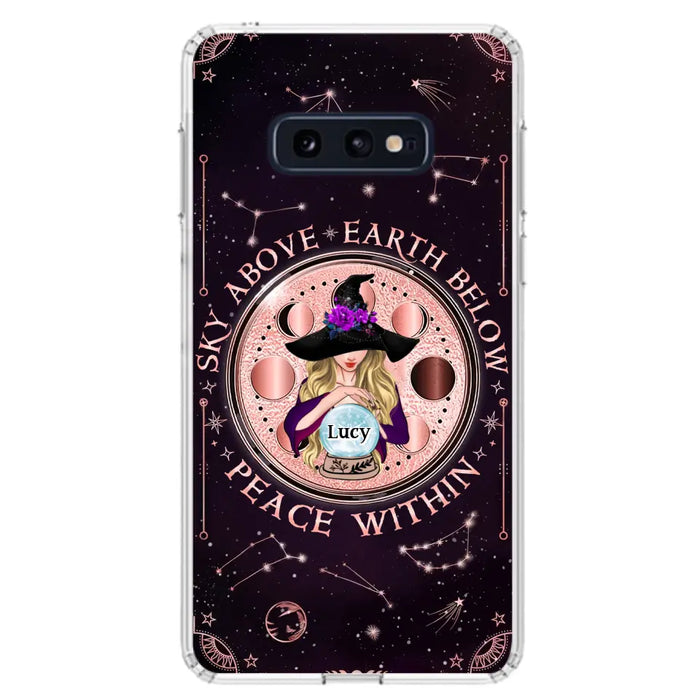 Custom Personalized Witch Phone Case - Gift Idea For Witch Lover - Sky Above Earth Below Peace Within - Case for iPhone/ Samsung