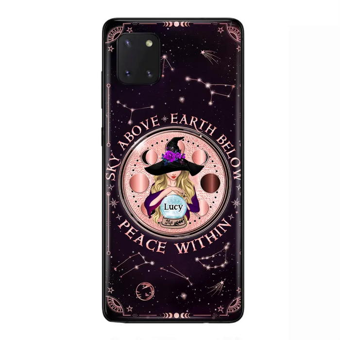 Custom Personalized Witch Phone Case - Gift Idea For Witch Lover - Sky Above Earth Below Peace Within - Case for iPhone/ Samsung