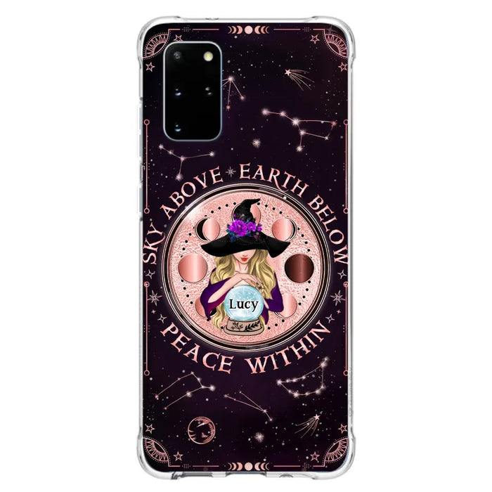 Custom Personalized Witch Phone Case - Gift Idea For Witch Lover - Sky Above Earth Below Peace Within - Case for iPhone/ Samsung