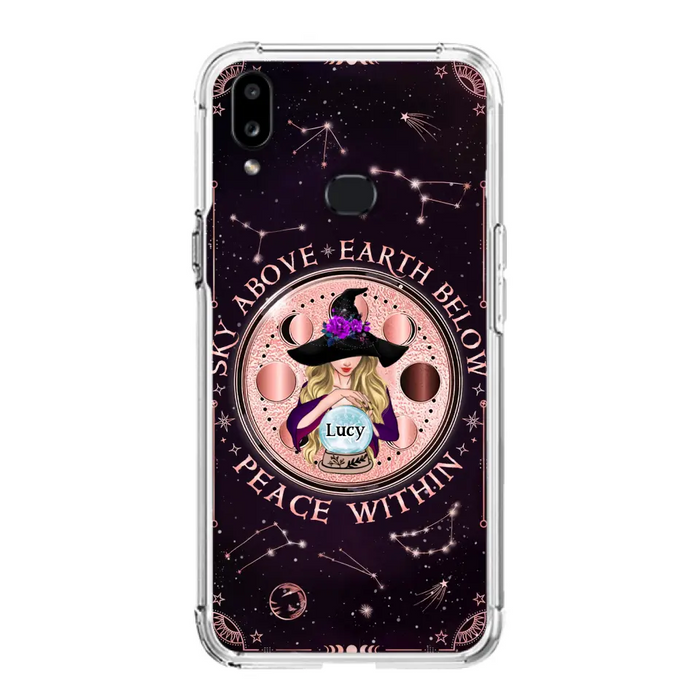 Custom Personalized Witch Phone Case - Gift Idea For Witch Lover - Sky Above Earth Below Peace Within - Case for iPhone/ Samsung