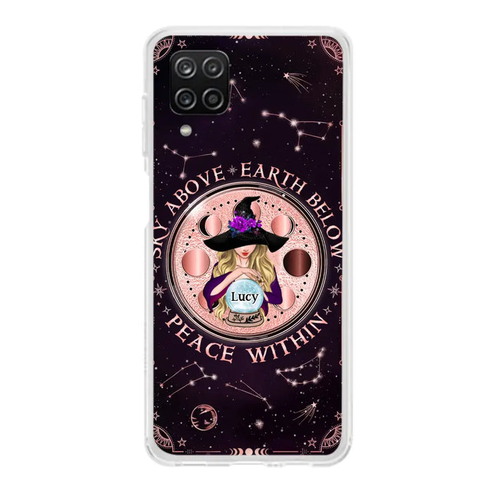 Custom Personalized Witch Phone Case - Gift Idea For Witch Lover - Sky Above Earth Below Peace Within - Case for iPhone/ Samsung