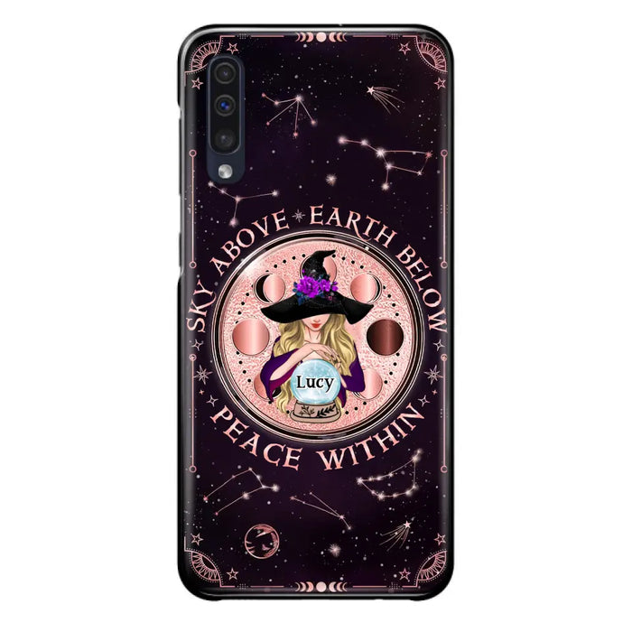 Custom Personalized Witch Phone Case - Gift Idea For Witch Lover - Sky Above Earth Below Peace Within - Case for iPhone/ Samsung