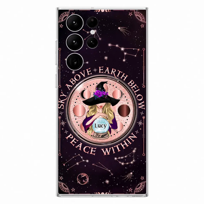 Custom Personalized Witch Phone Case - Gift Idea For Witch Lover - Sky Above Earth Below Peace Within - Case for iPhone/ Samsung