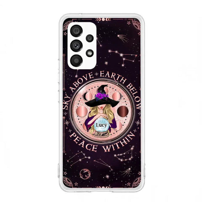 Custom Personalized Witch Phone Case - Gift Idea For Witch Lover - Sky Above Earth Below Peace Within - Case for iPhone/ Samsung