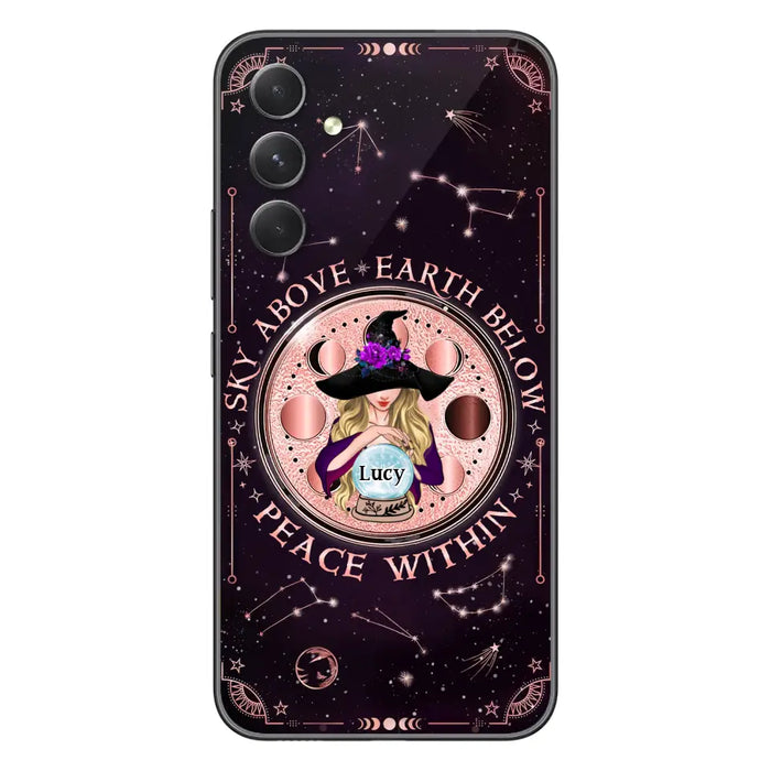 Custom Personalized Witch Phone Case - Gift Idea For Witch Lover - Sky Above Earth Below Peace Within - Case for iPhone/ Samsung