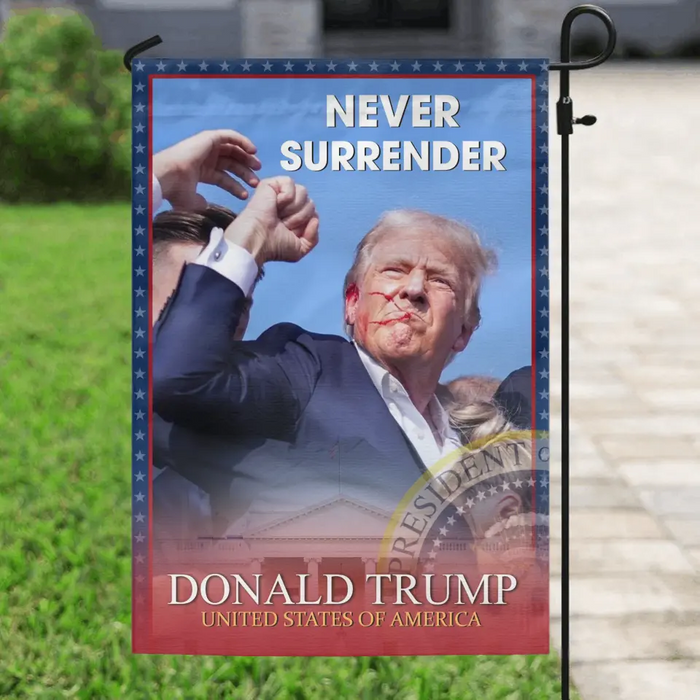 Custom Personalized Never Surrender Flag Sign