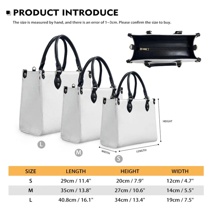 Personalized Teacher PU Leather Handbag with Long Straps - Gift Idea For Teacher/Back To School