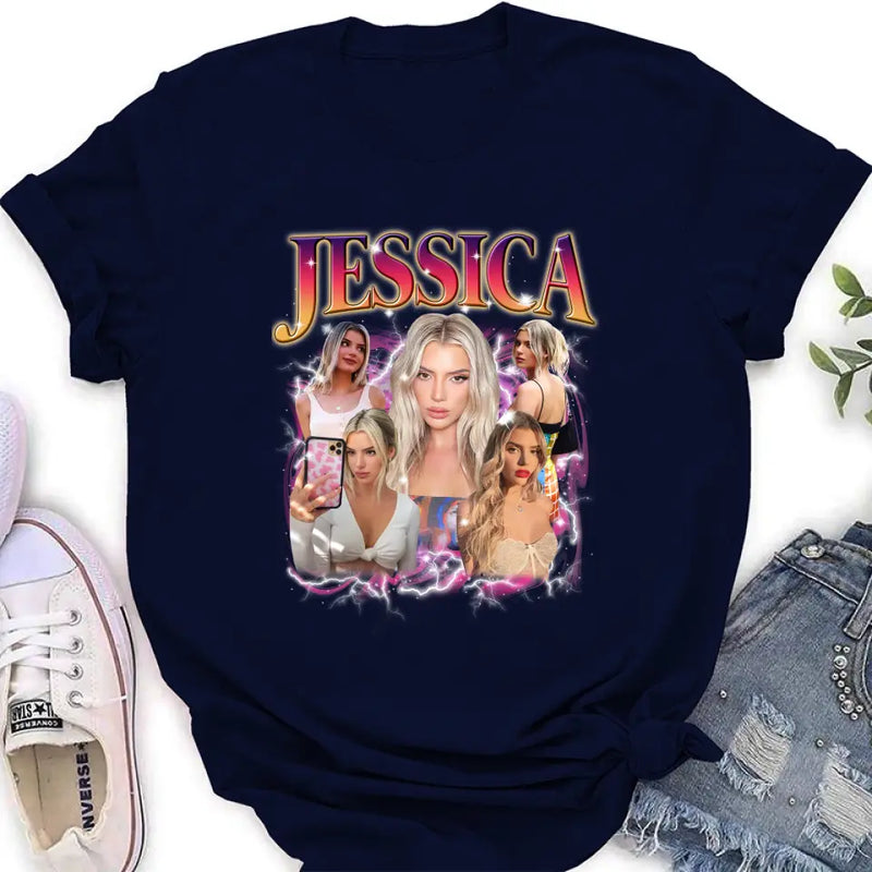 Personalized Man and Women Photo Vintage T-shirt - Upload Photos - Gift Idea To Girl Friend/Boy Friend