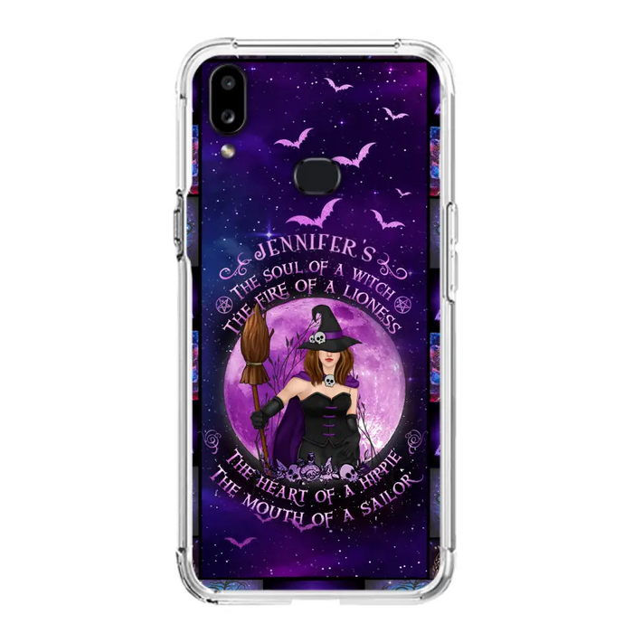 Custom Personalized Witch Purple Phone Case - Halloween Gift Idea - The Soul Of A Witch The Fire Of A Lioness - Case for iPhone/ Samsung