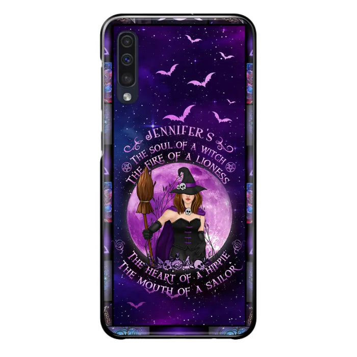 Custom Personalized Witch Purple Phone Case - Halloween Gift Idea - The Soul Of A Witch The Fire Of A Lioness - Case for iPhone/ Samsung