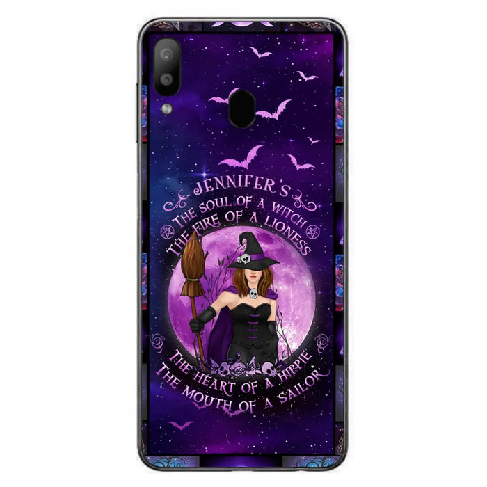 Custom Personalized Witch Purple Phone Case - Halloween Gift Idea - The Soul Of A Witch The Fire Of A Lioness - Case for iPhone/ Samsung