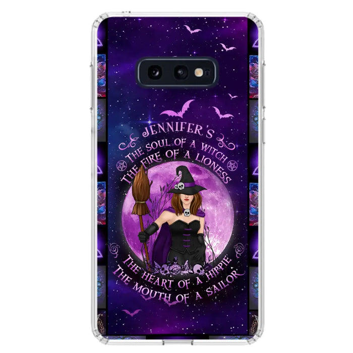 Custom Personalized Witch Purple Phone Case - Halloween Gift Idea - The Soul Of A Witch The Fire Of A Lioness - Case for iPhone/ Samsung