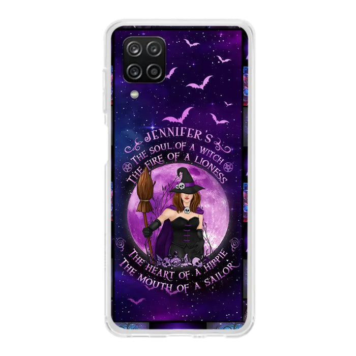 Custom Personalized Witch Purple Phone Case - Halloween Gift Idea - The Soul Of A Witch The Fire Of A Lioness - Case for iPhone/ Samsung