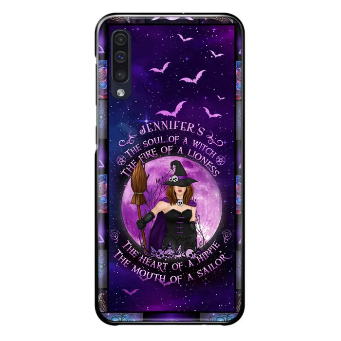 Custom Personalized Witch Purple Phone Case - Halloween Gift Idea - The Soul Of A Witch The Fire Of A Lioness - Case for iPhone/ Samsung