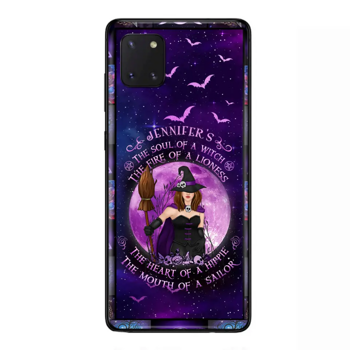 Custom Personalized Witch Purple Phone Case - Halloween Gift Idea - The Soul Of A Witch The Fire Of A Lioness - Case for iPhone/ Samsung