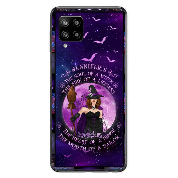 Custom Personalized Witch Purple Phone Case - Halloween Gift Idea - The Soul Of A Witch The Fire Of A Lioness - Case for iPhone/ Samsung