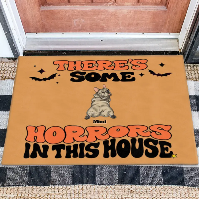 Custom Personalized Dog Doormat - Gift Idea For Family/ Dog Lover - Upto 7 Dogs - There's Some Horrors In This House