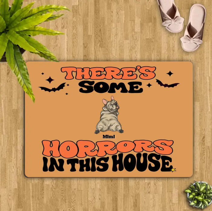 Custom Personalized Dog Doormat - Gift Idea For Family/ Dog Lover - Upto 7 Dogs - There's Some Horrors In This House