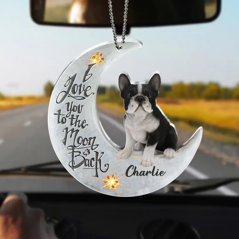 Personalized Dog Acrylic Ornament - Gift Idea For Dog Lover/Christmas - I Love You To The Moon And Back