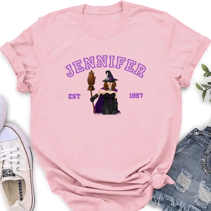 Custom Personalized Witch T-shirt/ Long Sleeve/ Sweatshirt/ Hoodie - Halloween Gift Idea For Witch/ Bestie - Custom Name