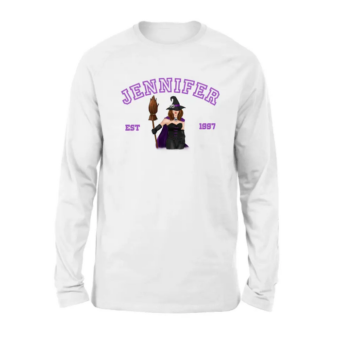 Custom Personalized Witch T-shirt/ Long Sleeve/ Sweatshirt/ Hoodie - Halloween Gift Idea For Witch/ Bestie - Custom Name